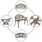 38.5 Cast Aluminum Outdoor Courtyard Decoration Park Leisure Rose Chair - N/A