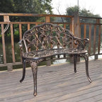 38.5 Cast Aluminum Outdoor Courtyard Decoration Park Leisure Rose Chair - N/A
