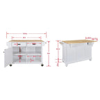 Natural Wood Top Kitchen Island with Storage