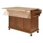Natural Wood Top Kitchen Island with Storage