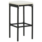 vidaXL 5 Piece Patio Bar Set with Cushions Black Poly Rattan