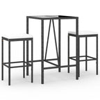 vidaXL 5 Piece Patio Bar Set with Cushions Black Poly Rattan