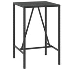 vidaXL 5 Piece Patio Bar Set with Cushions Black Poly Rattan