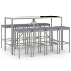 vidaXL 5 Piece Patio Bar Set with Cushions Black Poly Rattan