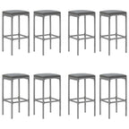 vidaXL 5 Piece Patio Bar Set with Cushions Black Poly Rattan