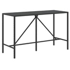 vidaXL 5 Piece Patio Bar Set with Cushions Black Poly Rattan