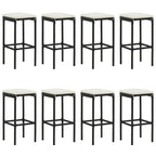 vidaXL 5 Piece Patio Bar Set with Cushions Black Poly Rattan