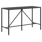vidaXL 5 Piece Patio Bar Set with Cushions Black Poly Rattan