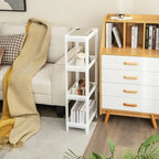 2 Packs 4-Tier Detachable Slim Storage Cart with Drainage Holes for Small Space-White - 14 x 9 x 39 (L x W x H)