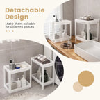 2 Packs 4-Tier Detachable Slim Storage Cart with Drainage Holes for Small Space-White - 14 x 9 x 39 (L x W x H)