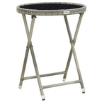 vidaXL Solid Acacia Wood Patio Bistro Set 3 Piece Seat Gray/Gray and Brown