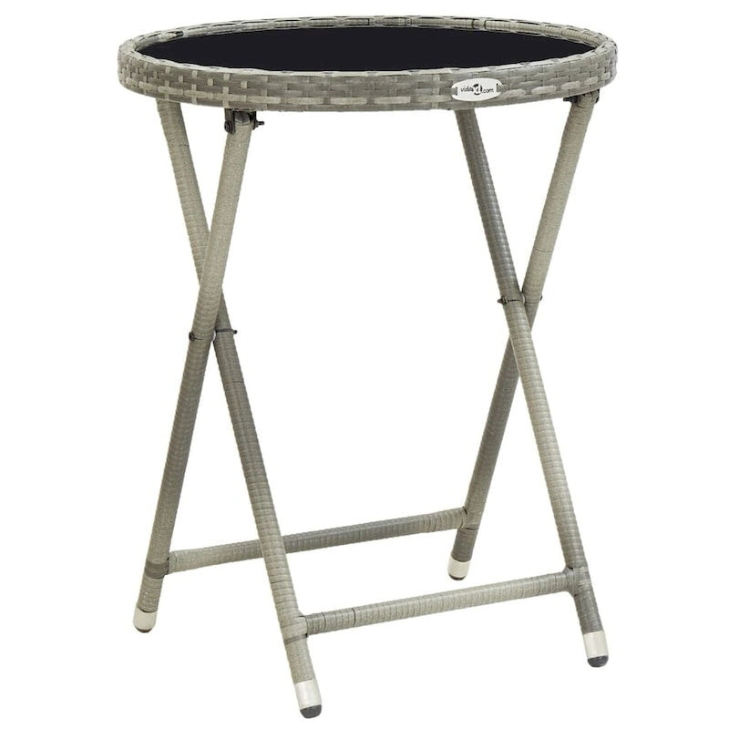 vidaXL Solid Acacia Wood Patio Bistro Set 3 Piece Seat Gray/Gray and Brown