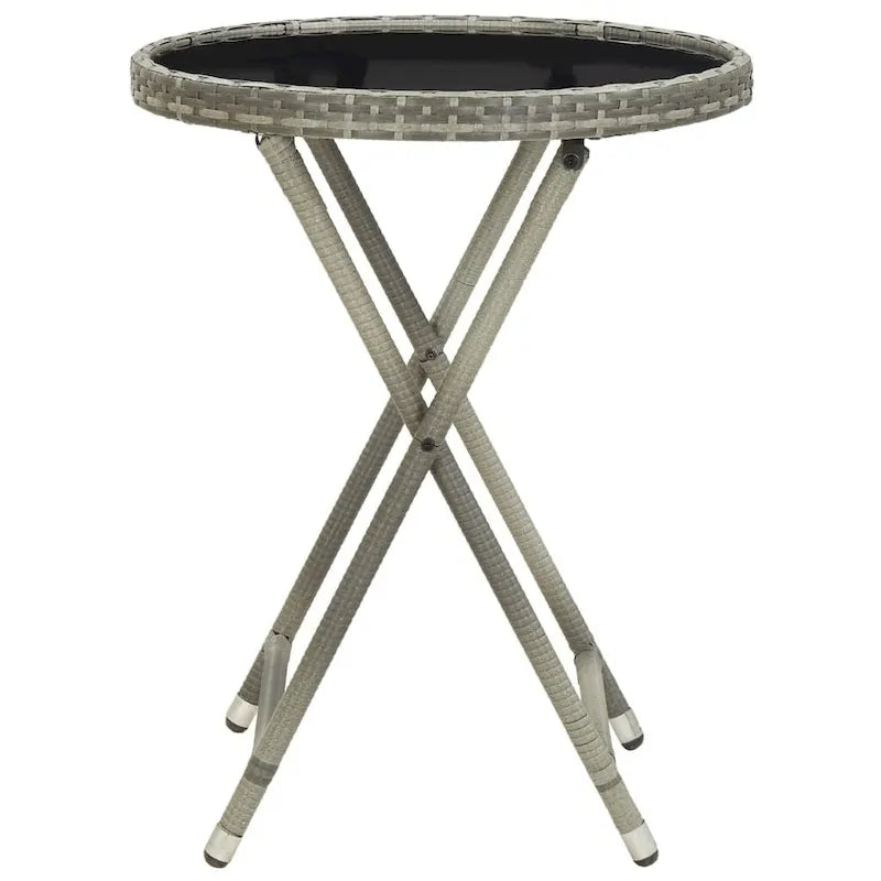 vidaXL Solid Acacia Wood Patio Bistro Set 3 Piece Seat Gray/Gray and Brown