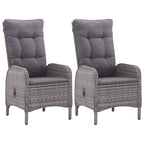 vidaXL Solid Acacia Wood Patio Bistro Set 3 Piece Seat Gray/Gray and Brown