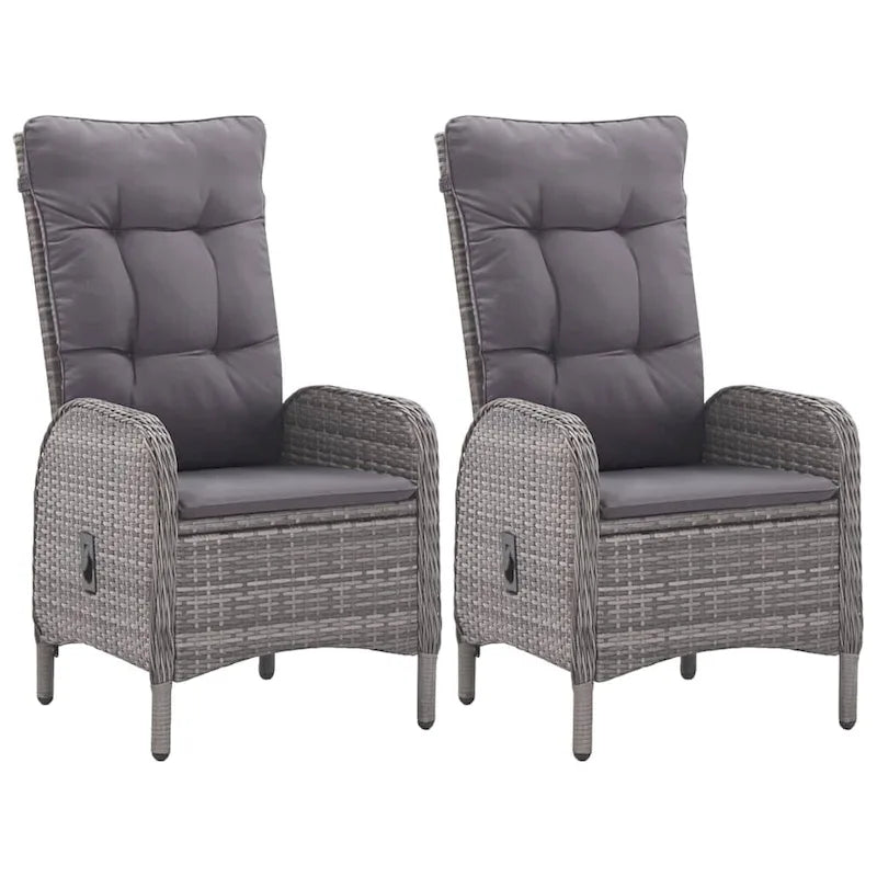 vidaXL Solid Acacia Wood Patio Bistro Set 3 Piece Seat Gray/Gray and Brown