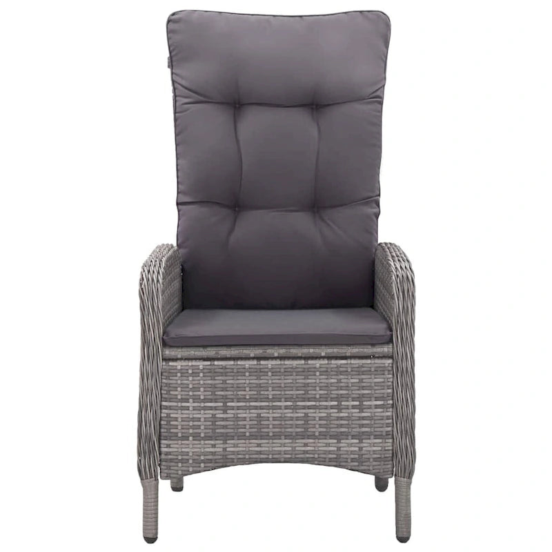 vidaXL Solid Acacia Wood Patio Bistro Set 3 Piece Seat Gray/Gray and Brown