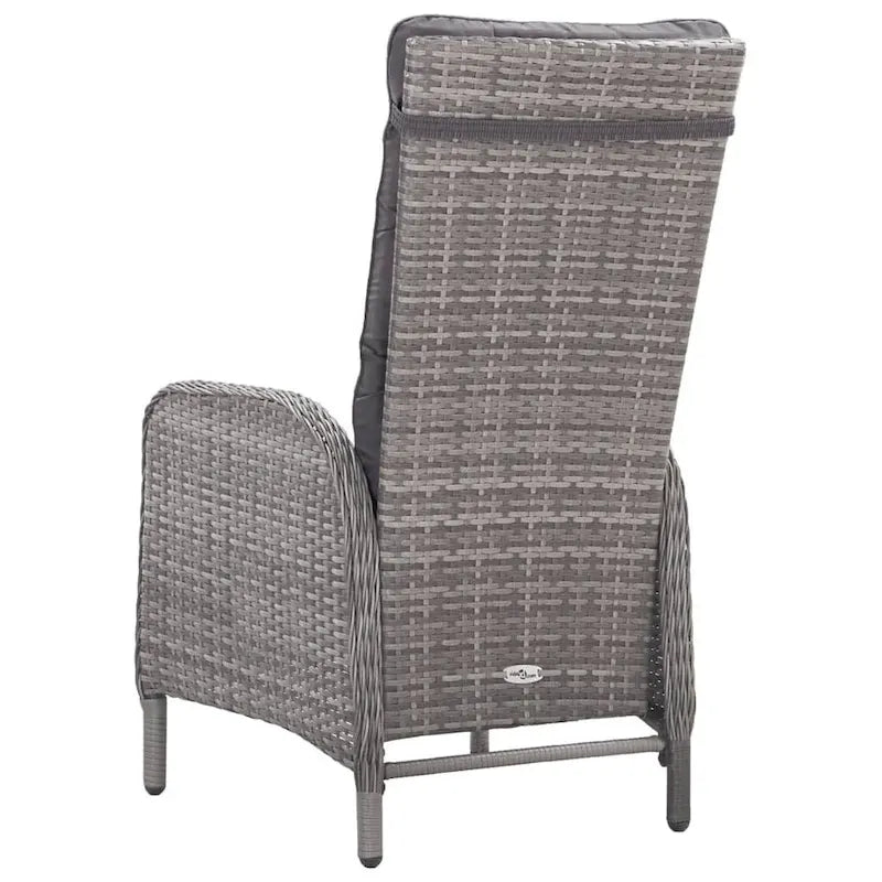 vidaXL Solid Acacia Wood Patio Bistro Set 3 Piece Seat Gray/Gray and Brown