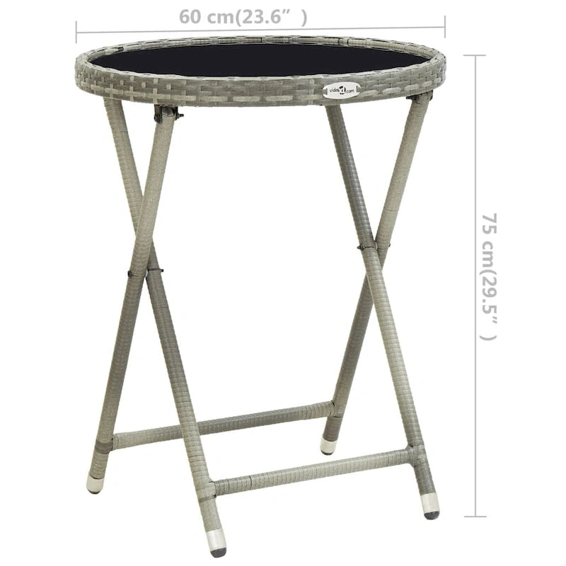 vidaXL Solid Acacia Wood Patio Bistro Set 3 Piece Seat Gray/Gray and Brown