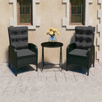 vidaXL Solid Acacia Wood Patio Bistro Set 3 Piece Seat Gray/Gray and Brown