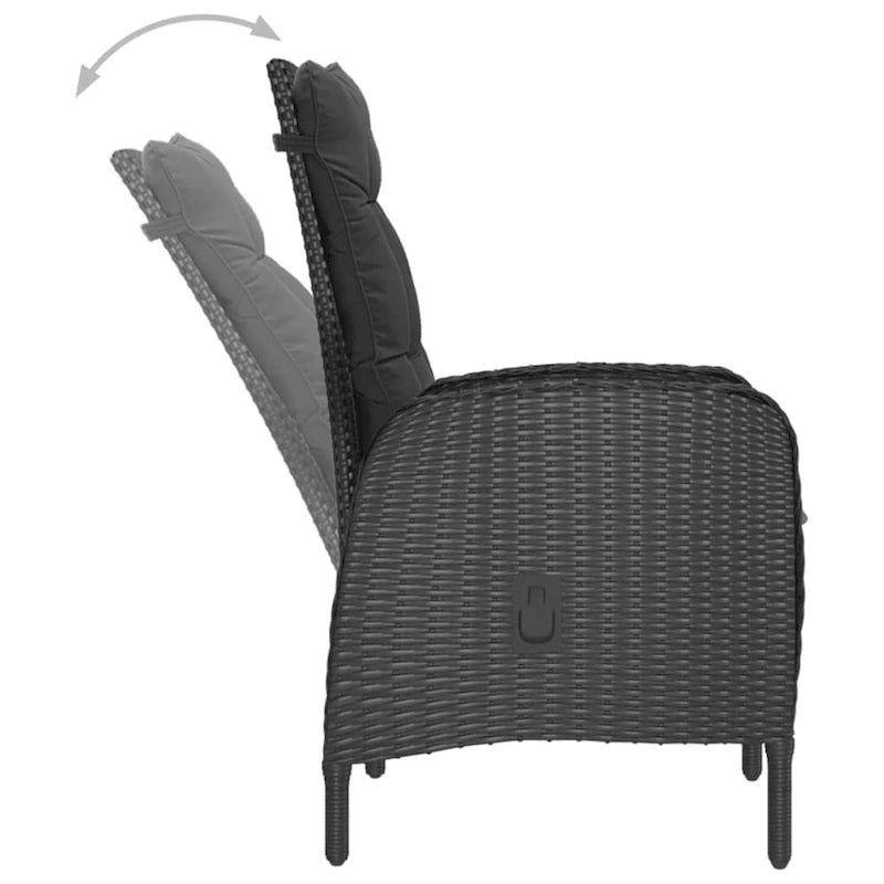 vidaXL Solid Acacia Wood Patio Bistro Set 3 Piece Seat Gray/Gray and Brown