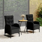vidaXL Solid Acacia Wood Patio Bistro Set 3 Piece Seat Gray/Gray and Brown