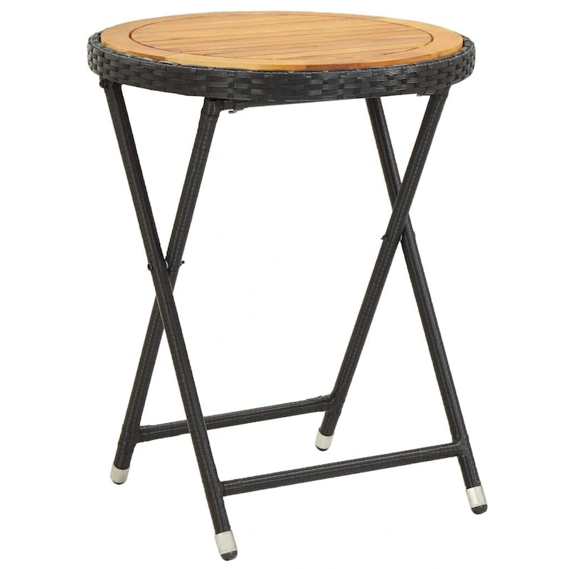 vidaXL Solid Acacia Wood Patio Bistro Set 3 Piece Seat Gray/Gray and Brown