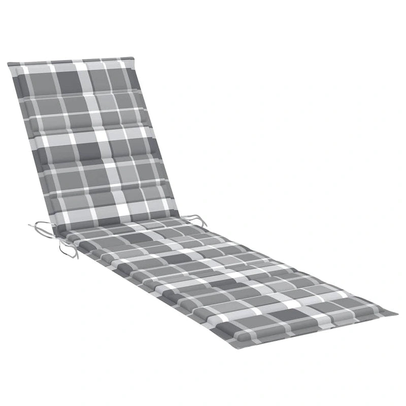 vidaXL Patio Lounge Chair Outdoor Sunbed Sunlounger with Cushion Solid Teak - 76.8 x 23.4 x 13.8