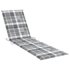 vidaXL Patio Lounge Chair Outdoor Sunbed Sunlounger with Cushion Solid Teak - 76.8 x 23.4 x 13.8