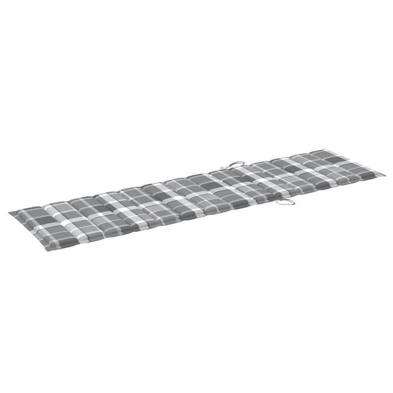 vidaXL Patio Lounge Chair Outdoor Sunbed Sunlounger with Cushion Solid Teak - 76.8 x 23.4 x 13.8