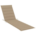 vidaXL Patio Lounge Chair Outdoor Sunbed Sunlounger with Cushion Solid Teak - 76.8 x 23.4 x 13.8