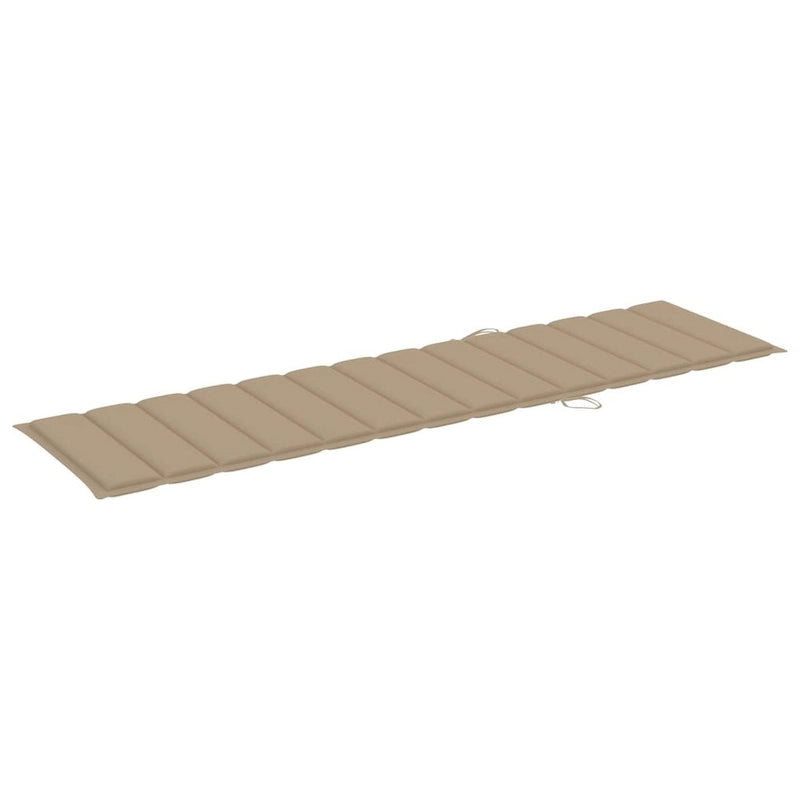 vidaXL Patio Lounge Chair Outdoor Sunbed Sunlounger with Cushion Solid Teak - 76.8 x 23.4 x 13.8