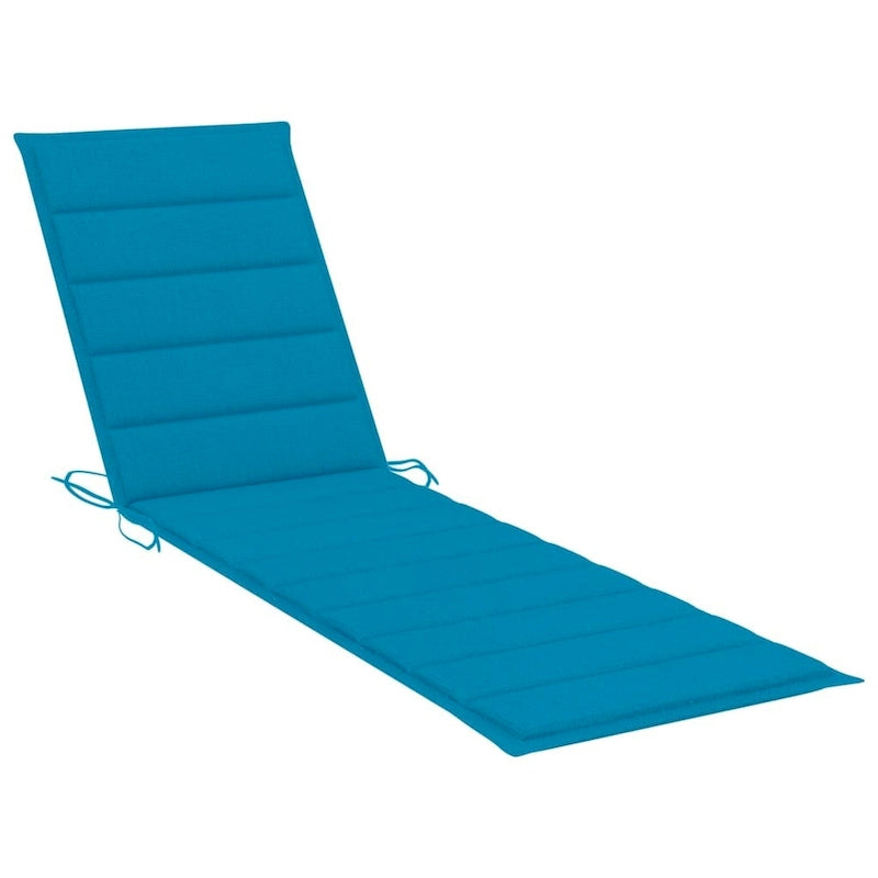vidaXL Patio Lounge Chair Outdoor Sunbed Sunlounger with Cushion Solid Teak - 76.8 x 23.4 x 13.8