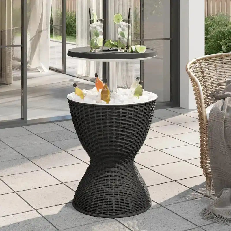 vidaXL 3-in-1 Ice Cooler Table Polypropylene - 18.9 x 18.9 x 22.4/32.3