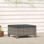 vidaXL 2-Seater Patio Sofa with Cushions Gray Poly Rattan