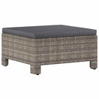 vidaXL 2-Seater Patio Sofa with Cushions Gray Poly Rattan