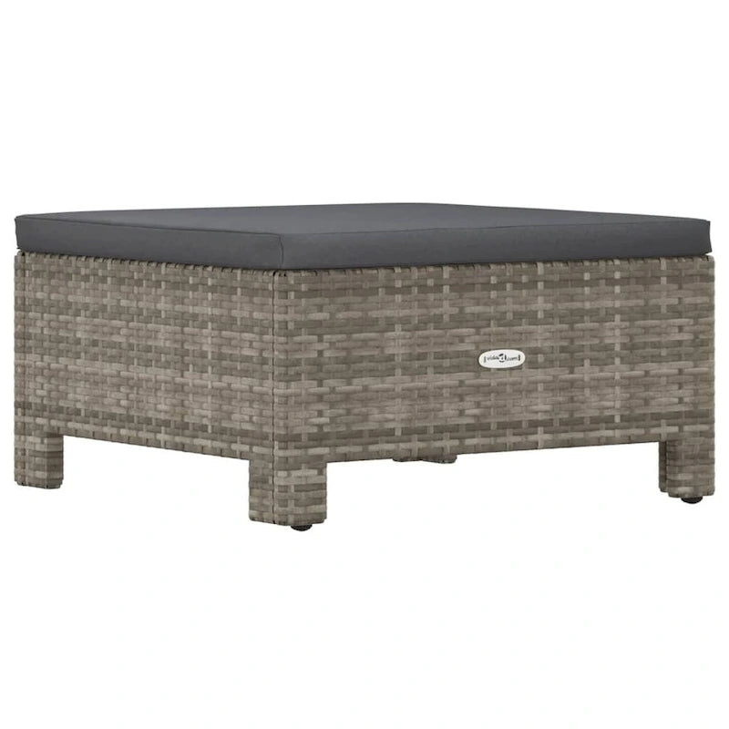 vidaXL 2-Seater Patio Sofa with Cushions Gray Poly Rattan
