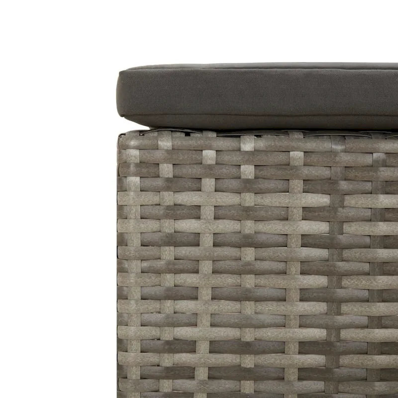 vidaXL 2-Seater Patio Sofa with Cushions Gray Poly Rattan