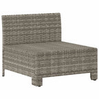 vidaXL 2-Seater Patio Sofa with Cushions Gray Poly Rattan
