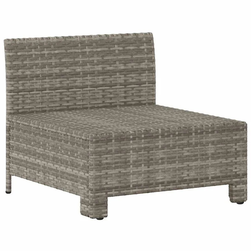 vidaXL 2-Seater Patio Sofa with Cushions Gray Poly Rattan