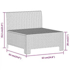 vidaXL 2-Seater Patio Sofa with Cushions Gray Poly Rattan