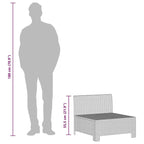 vidaXL 2-Seater Patio Sofa with Cushions Gray Poly Rattan