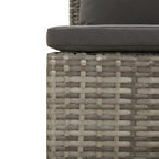 vidaXL 2-Seater Patio Sofa with Cushions Gray Poly Rattan