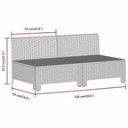 vidaXL 2-Seater Patio Sofa with Cushions Gray Poly Rattan
