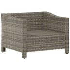 vidaXL 2-Seater Patio Sofa with Cushions Gray Poly Rattan