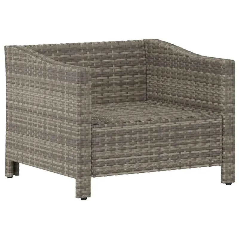 vidaXL 2-Seater Patio Sofa with Cushions Gray Poly Rattan