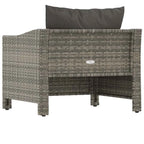 vidaXL 2-Seater Patio Sofa with Cushions Gray Poly Rattan