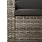 vidaXL 2-Seater Patio Sofa with Cushions Gray Poly Rattan
