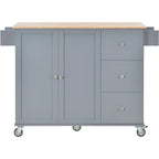 Multifunctional Kitchen Cart with Spice Rack and Adjustable Shelves