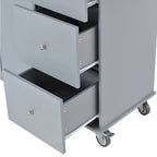 Multifunctional Kitchen Cart with Spice Rack and Adjustable Shelves