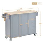 Multifunctional Kitchen Cart with Spice Rack and Adjustable Shelves